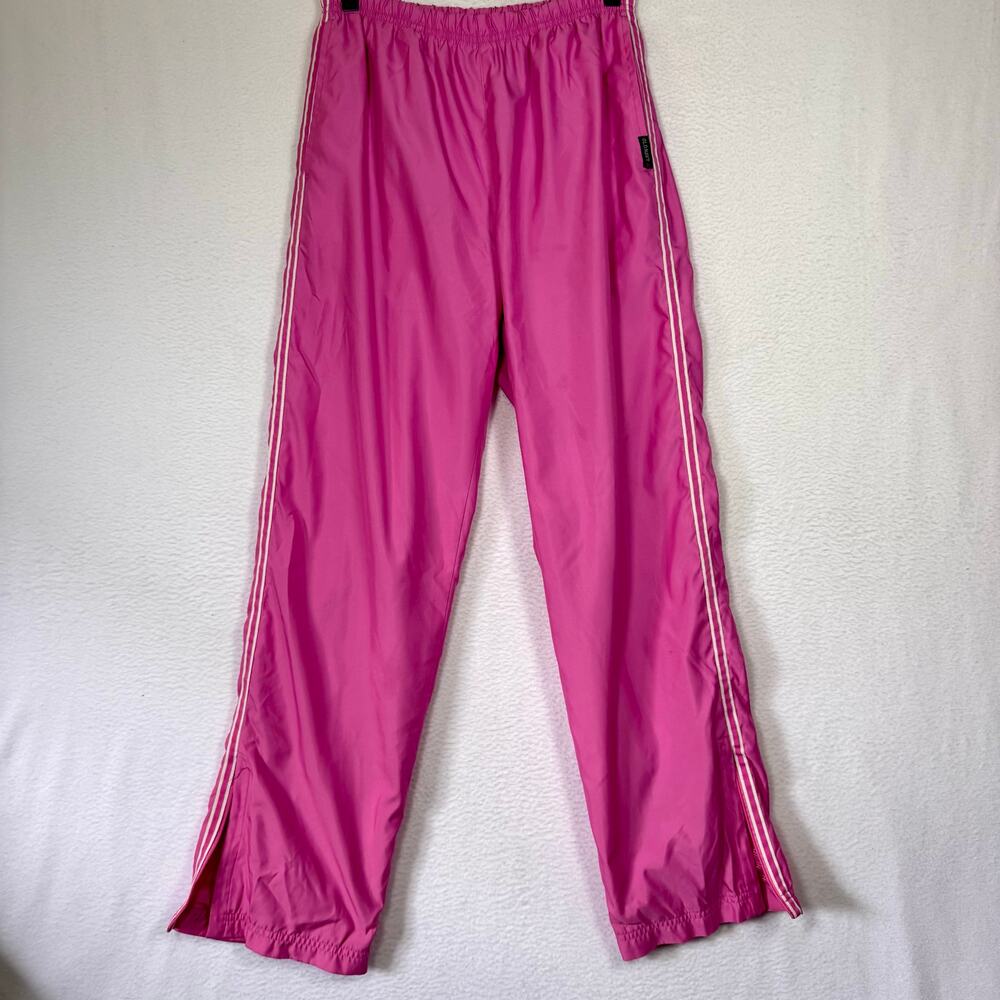 VTG Y2K Old Navy Athletic Track Pants Womens S Windbreaker Ankle Zip Pink Barbie